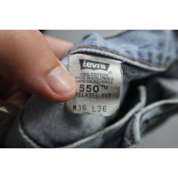 Vintage Levi's 550 Jeans Men 36x36 Blue Relaxed Fit Light Wash Western Cowboy - Picture 13 of 14